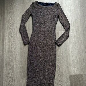 TOPSHOP woman’s Elegant Stretch Gold and Navy Blue evening dress size 4